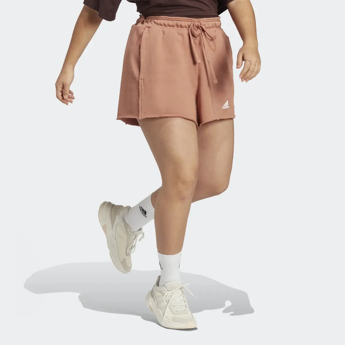 Adidas Collective Power High-Rise Relaxed Shorts (Plus Size). 3