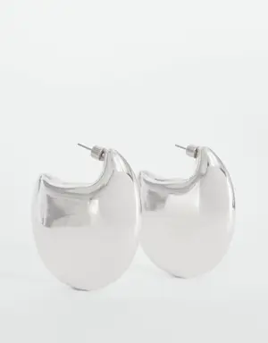 Volume oval hoop earring