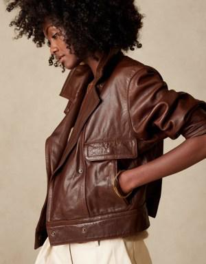 Amelia Leather Jacket brown