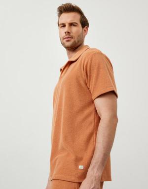 Polo Yaka Pamuklu Oversize Havlu Tişört