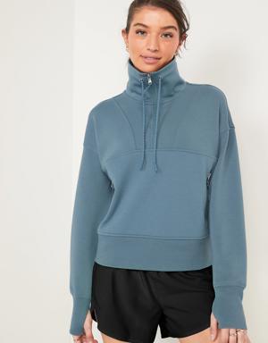 Old Navy Dynamic Fleece Half-Zip Sweatshirt for Women blue