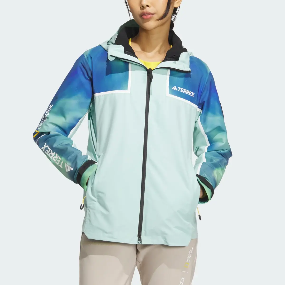 Adidas National Geographic RAIN.RDY Three-In-One Jacket. 1