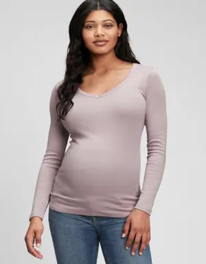 Gap Maternity Modern V-Neck T-Shirt beige