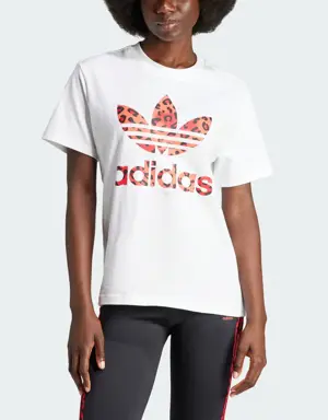 Adidas Originals Leopard Luxe Trefoil T-Shirt
