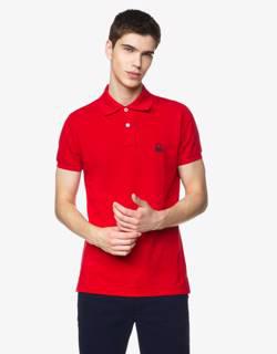 Red slim fit polo