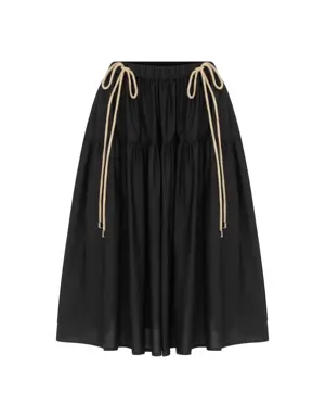 Pocket Midi Length Skirt Black - 2 / Black