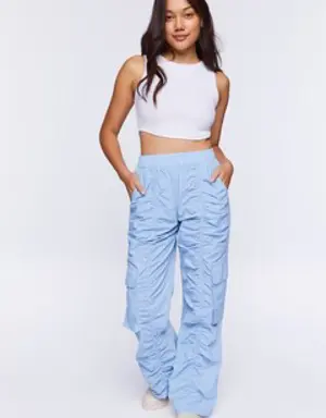 Forever 21 Ruched Cargo Pants Blue