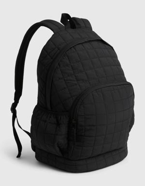 Kids Nylon Quilted Backpack black