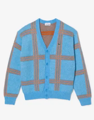 Blusão de lã com padrão aos quadrados tartã Lacoste unissexo