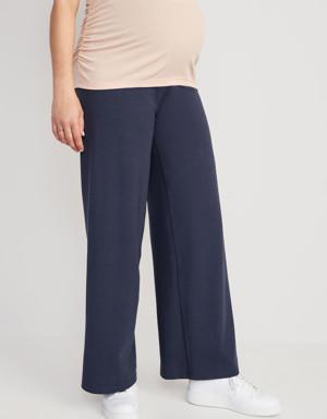 Old Navy Maternity Rollover-Waist PowerChill Wide-Leg Pants blue