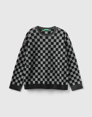 regular fit checkered sweater