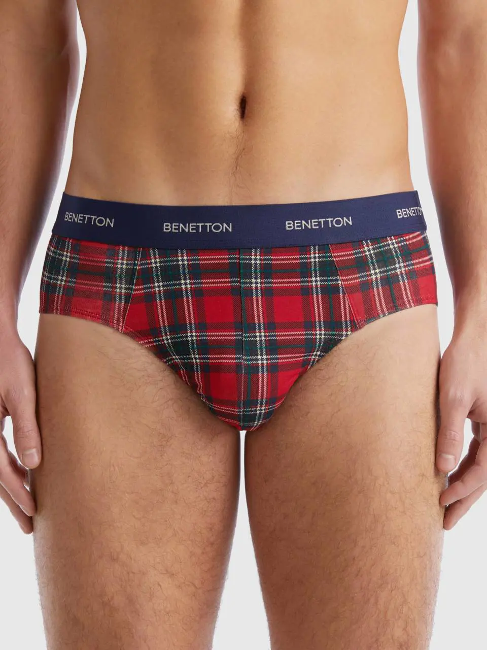 Benetton tartan underwear in stretch cotton. 1