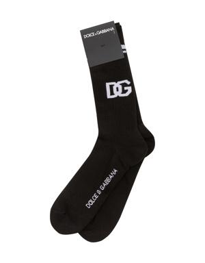 Siyah Logo Jakarlı Erkek Çorap