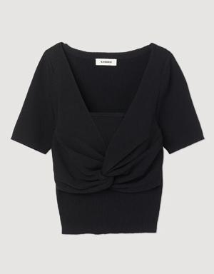 Tied cropped sweater Login to add to Wish list