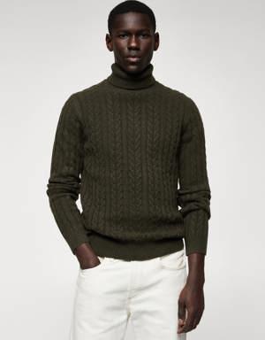 Mango Braided turtleneck sweater