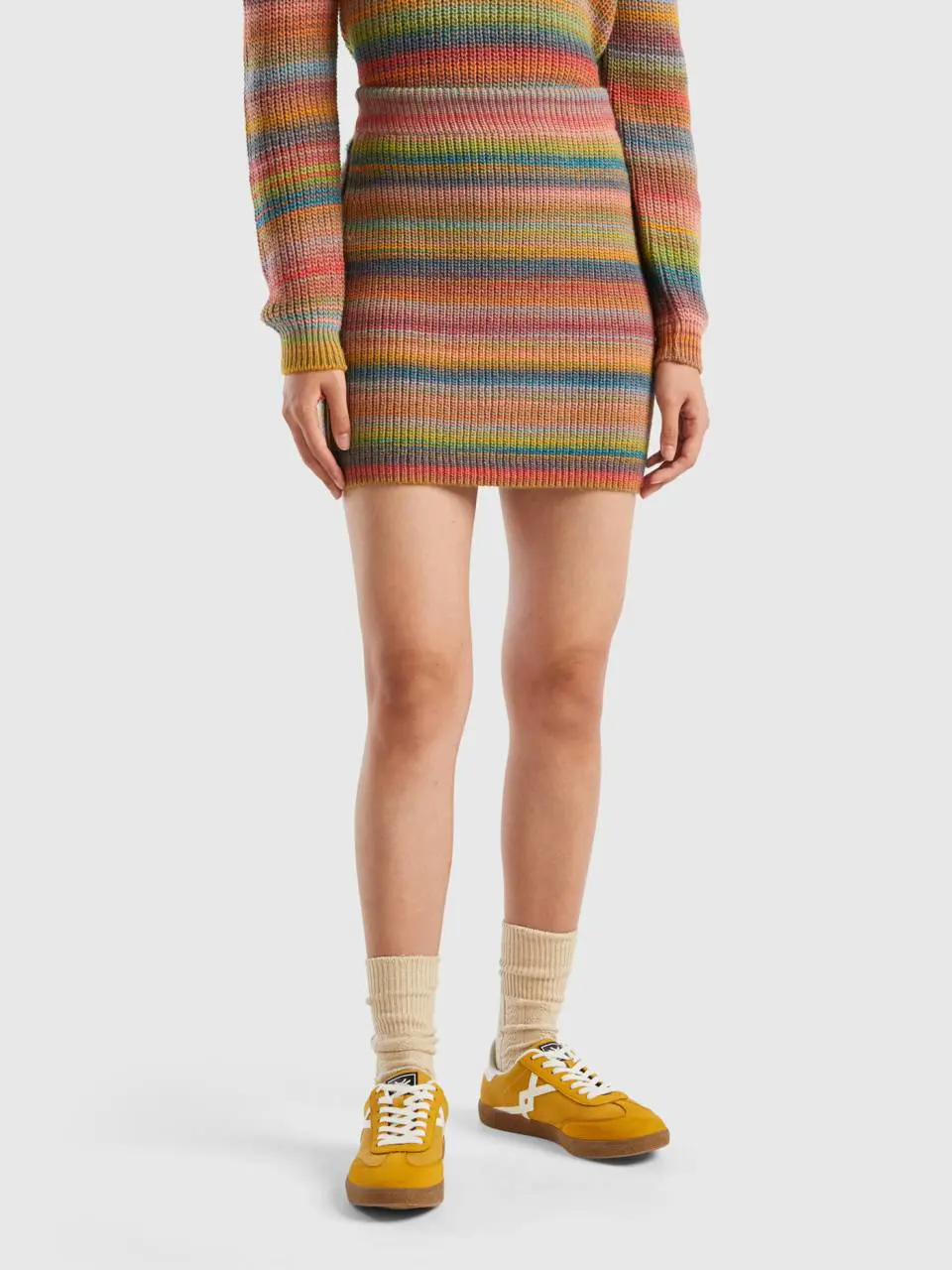 Benetton striped knit mini skirt. 1
