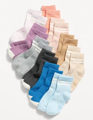 Unisex Crew Socks 10-Pack for Toddler & Baby multi