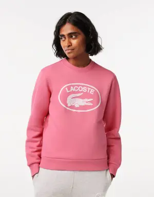 Lacoste Women's Loose Fit Organic Cotton Fleece Sweatshirt