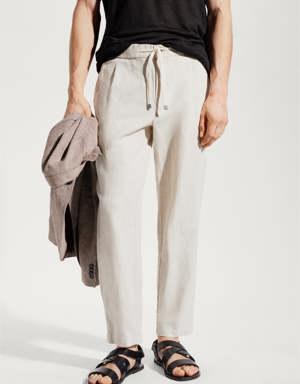 Mango Slim-fit linen pants