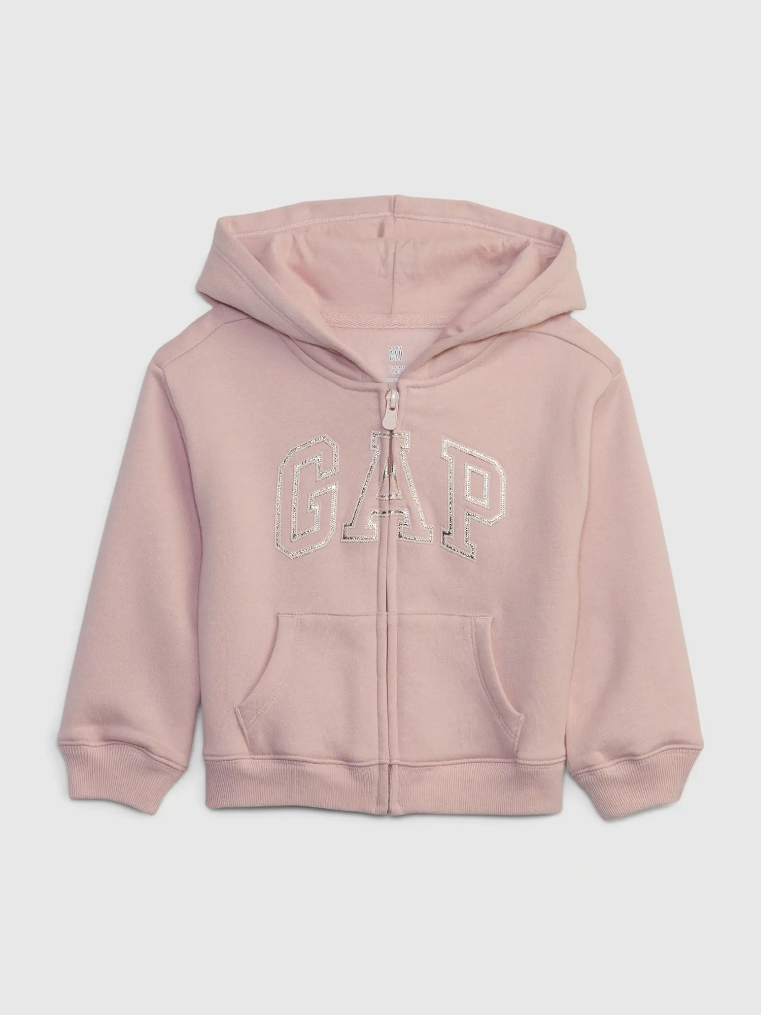 Gap Toddler Vintage Soft Metallic Gap Logo Hoodie pink. 1