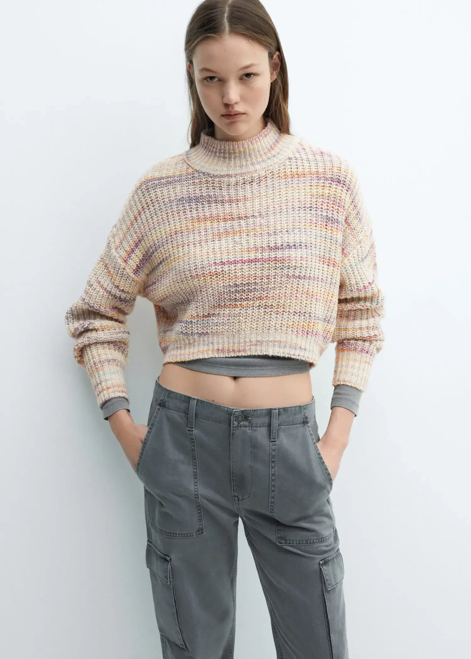 Mango Pulover din tricot cropped. 2