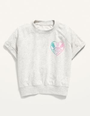 Short-Sleeve Crew-Neck Sweatshirt for Girls gray