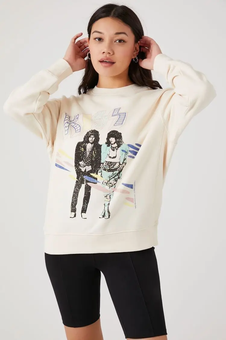 Forever 21 Forever 21 KISS Graphic Pullover Taupe/Multi. 1