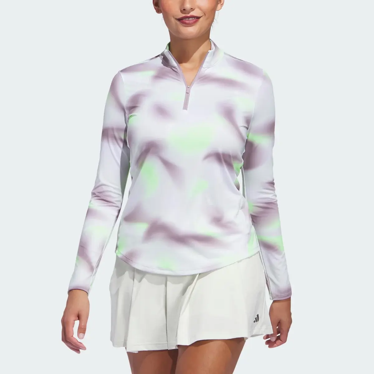 Adidas Women's Ultimate365 Printed Quarter-Zip Mock. 1