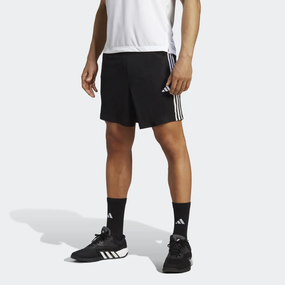 Adidas Train Essentials Piqué 3-Stripes Training Shorts. 1