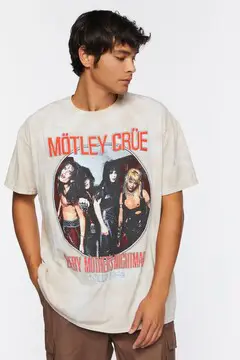 Forever 21 Forever 21 Motley Crue Cloud Wash Graphic Tee Taupe/Multi. 2