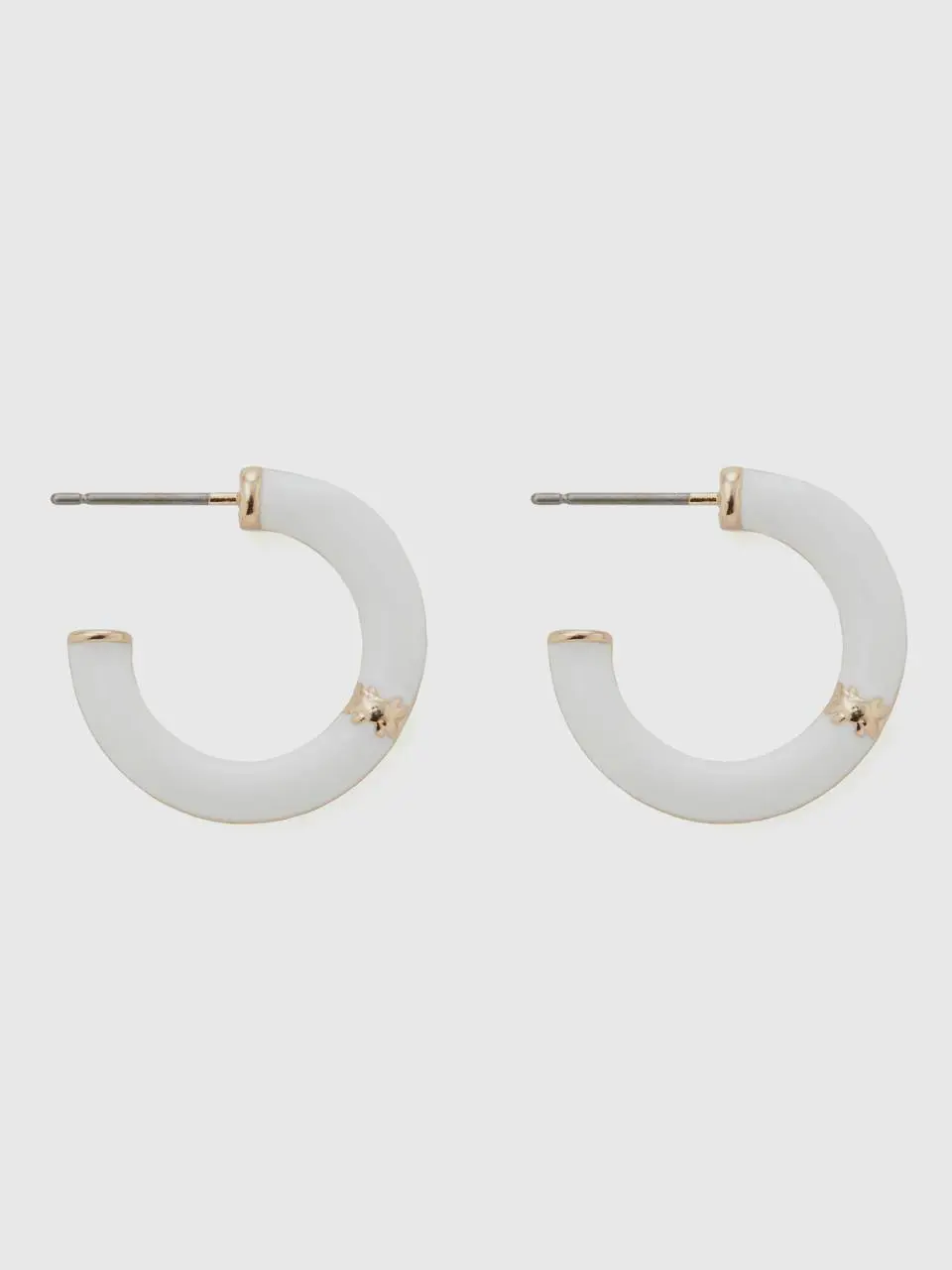 Benetton white c hoop earrings. 1