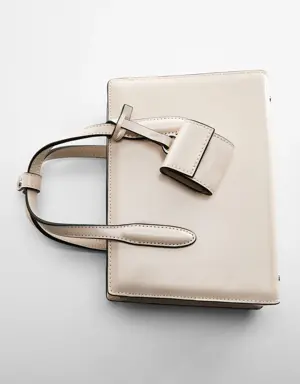 Saffiano-effect small shopper bag