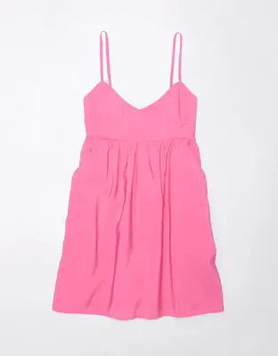 American Eagle Open Back Babydoll Mini Dress. 1