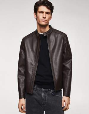 Mango Faux-leather biker jacket