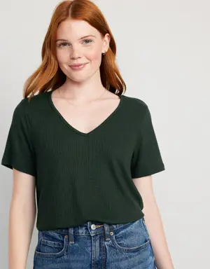 Old Navy Luxe Ribbed Slub-Knit T-Shirt green
