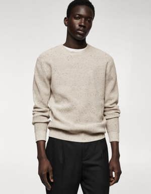 Mango Structured flecked sweater