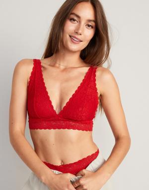 Lace Bralette Top for Women red