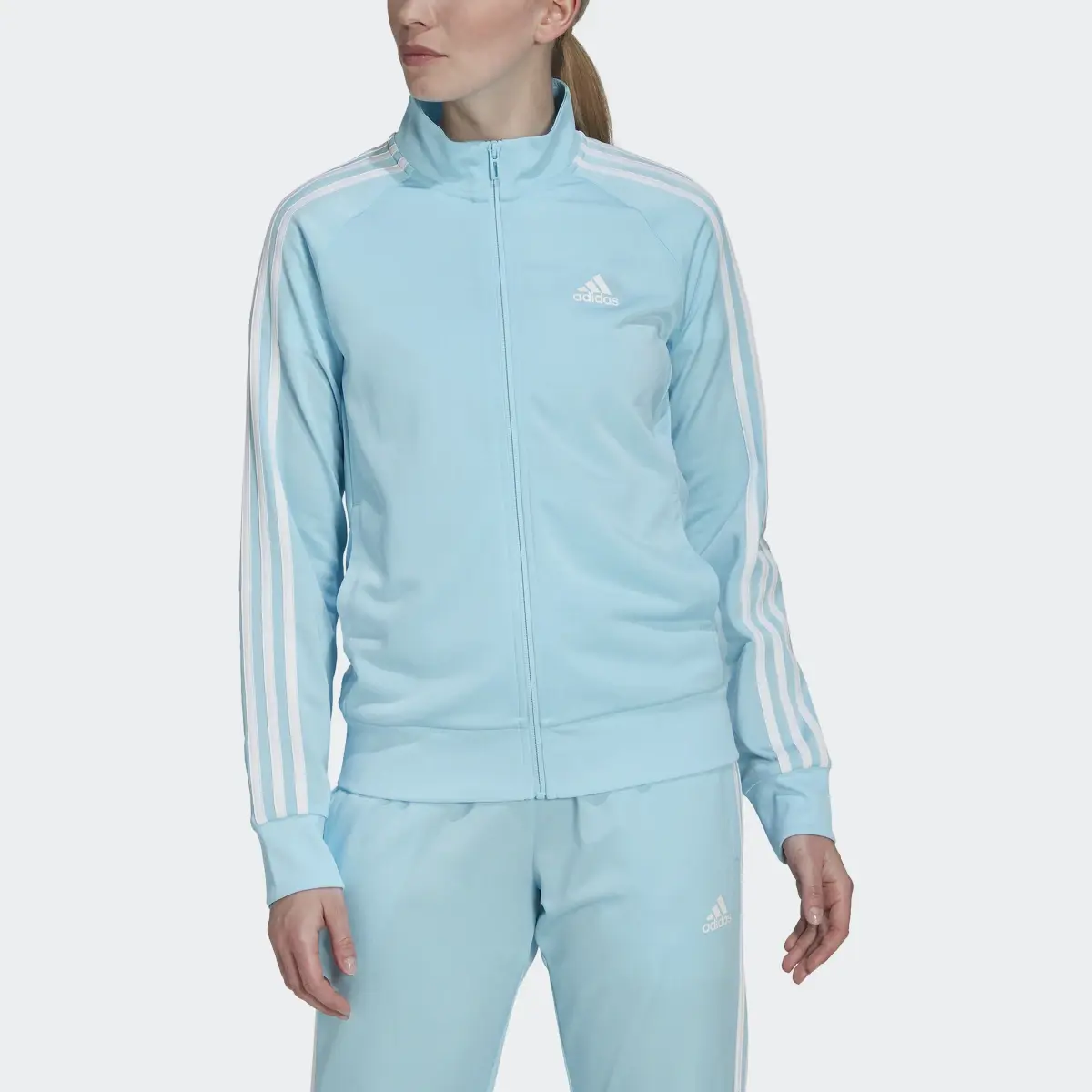 Adidas Primegreen Essentials Warm-Up Slim 3-Stripes Track Jacket. 1