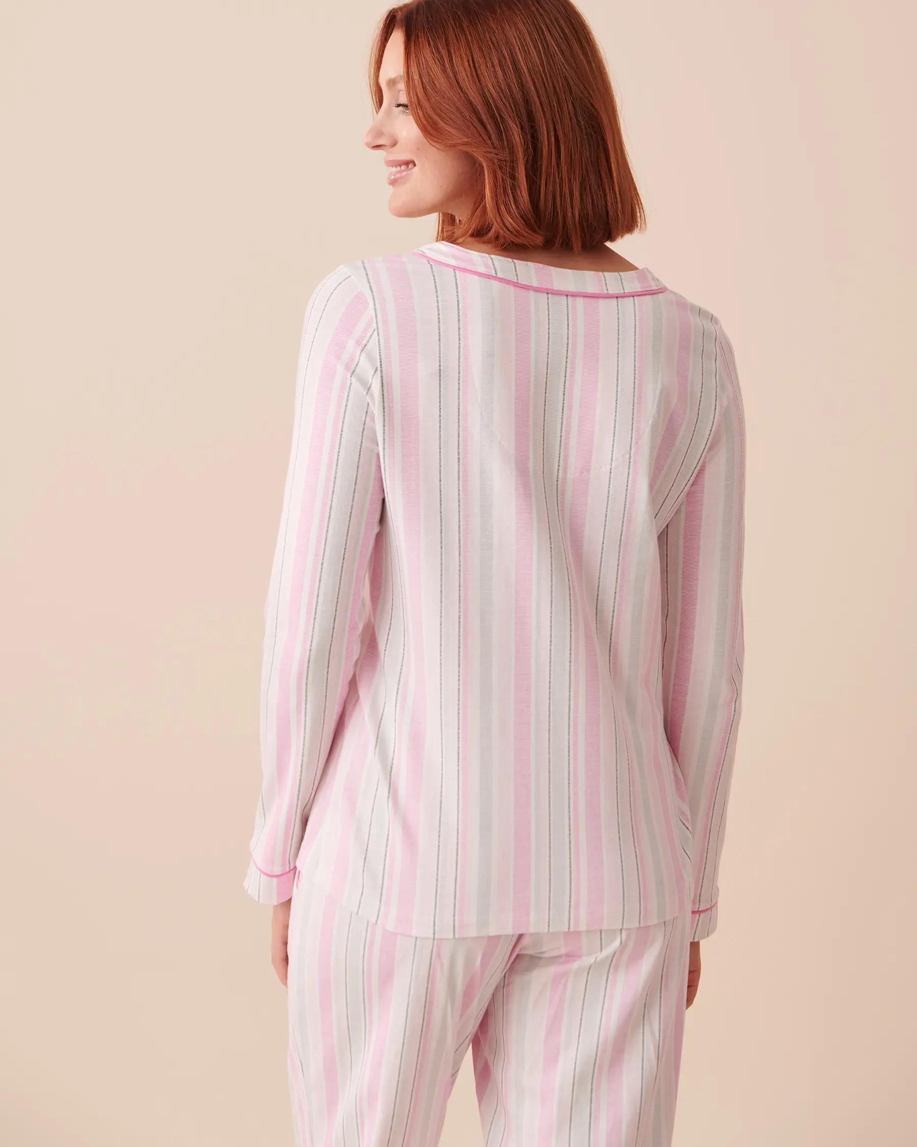 La Vie en Rose Striped Cotton Button-down Shirt. 2