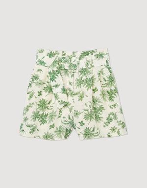 Loose printed palm tree shorts