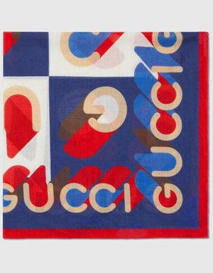 Retro geometric Gucci cotton voile carré