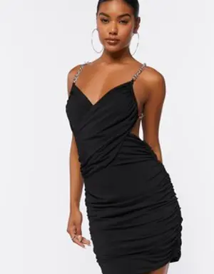 Forever 21 Ruched Open Back Mini Dress Black