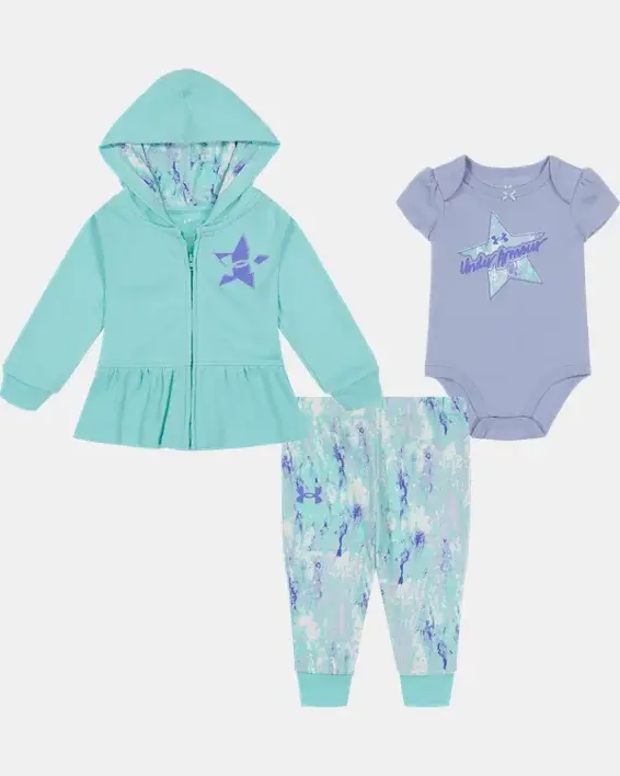 Under Armour Infant Girls' UA Distressed Marble Take Me Home 3-Piece Set. 1