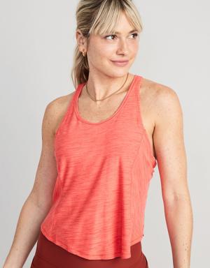 Old Navy Breathe ON Cropped Racerback Tank Top red