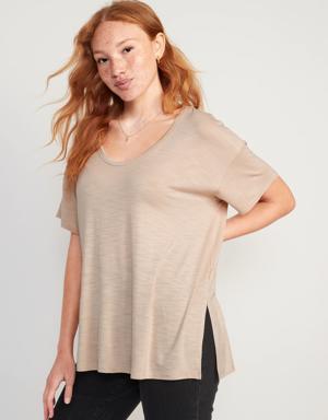 Old Navy Oversized Luxe Slub-Knit Tunic T-Shirt for Women multi