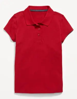 Uniform Jersey Polo Shirt for Girls red