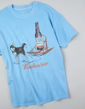 Oversized Holiday Budweiser Graphic Tee