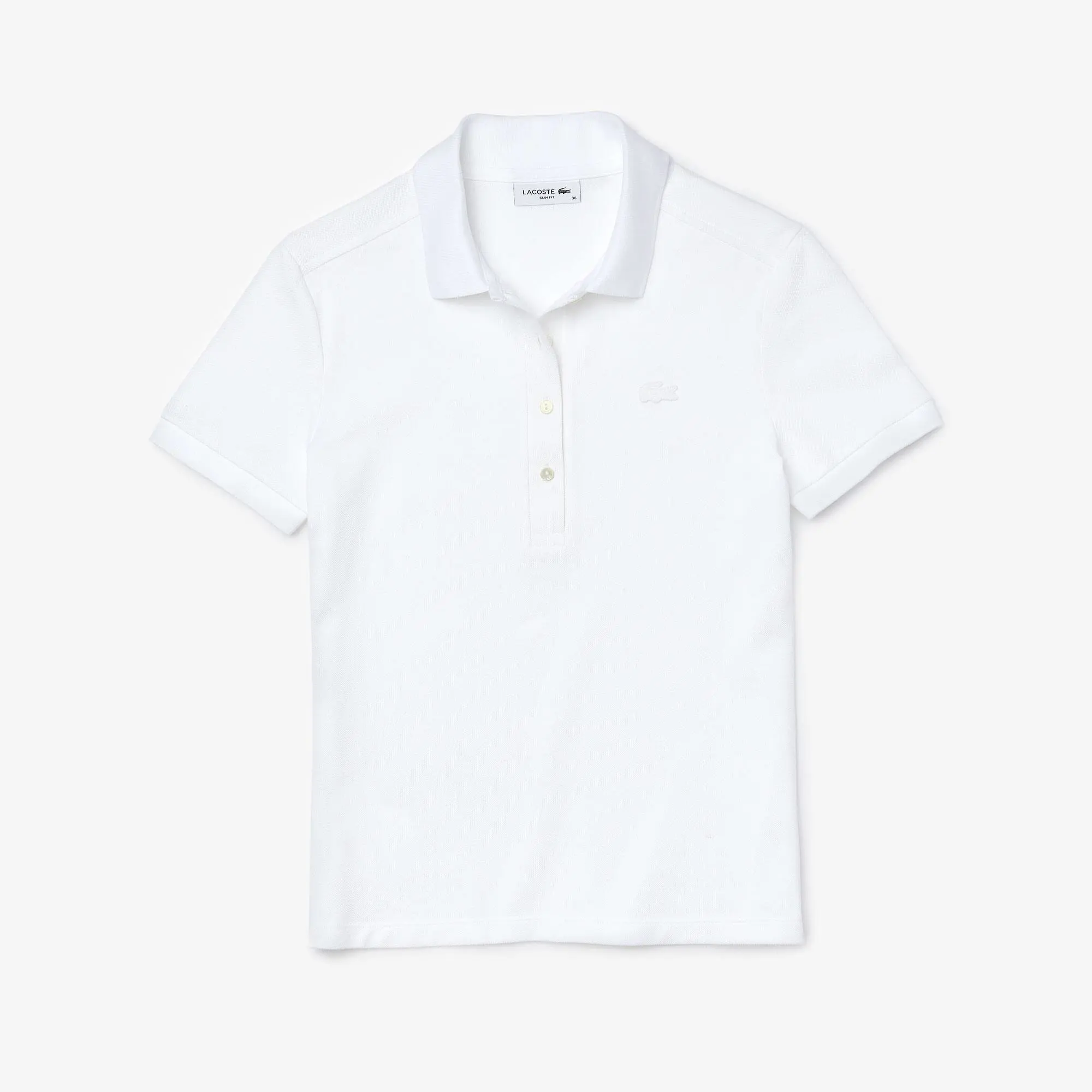 Lacoste Women's Slim Fit Stretch Cotton Piqué Polo. 2 Lacoste Women's Slim Fit Stretch Cotton Piqué Polo. 2