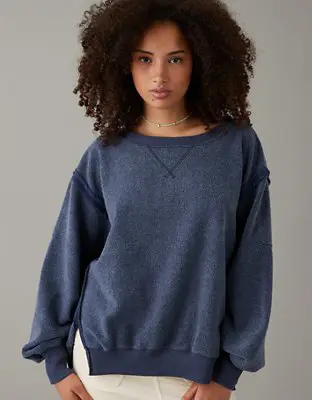 American Eagle Oversized Big Hug Reverse Fleece Sweatshirt. 1