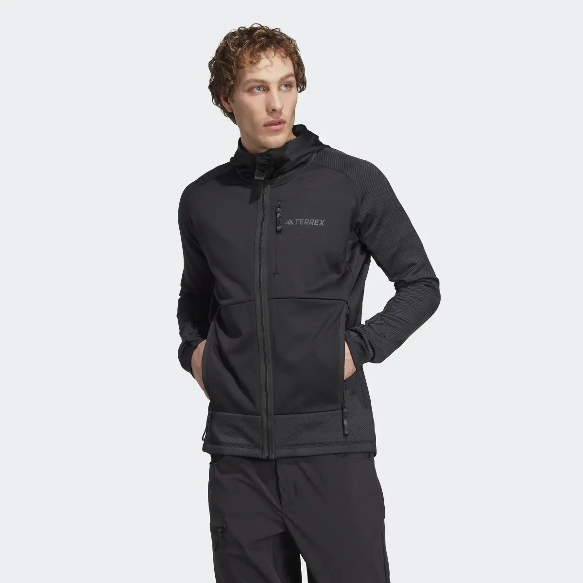 Adidas Terrex Tech Flooce Hooded Hiking Fleece Jacket. 2